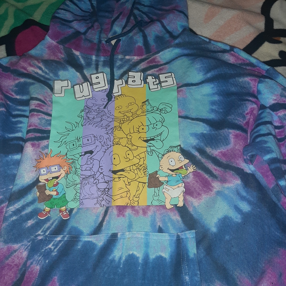 Nickelodeon Rugrats Tie-Dye Hoodie in Blue & Purple
